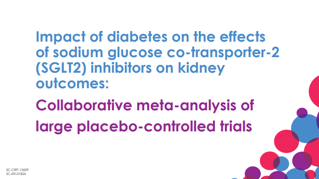 SGLT2i meta-analysis : Impact of diabetes on Kidney outcomes 